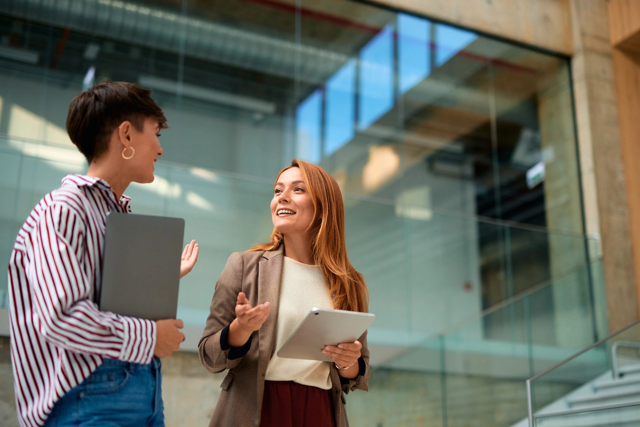 Consulting team collaborating in a modern office